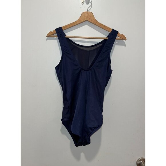 Miraclesuit Navy Illusionists Palma One Piece Swimsuit Women's Size Medium - Picture 4 of 6